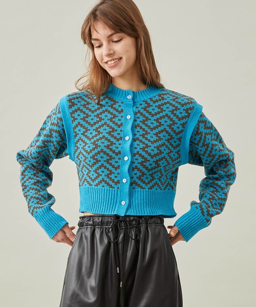 MATURED（マチュアード）の「【MATURED/マチュアード】ジャガードニットカーディガン（カーディガン/ボレロ・レディース・ベージュ/イエロー/ブルー・FREE）」の13枚目の写真