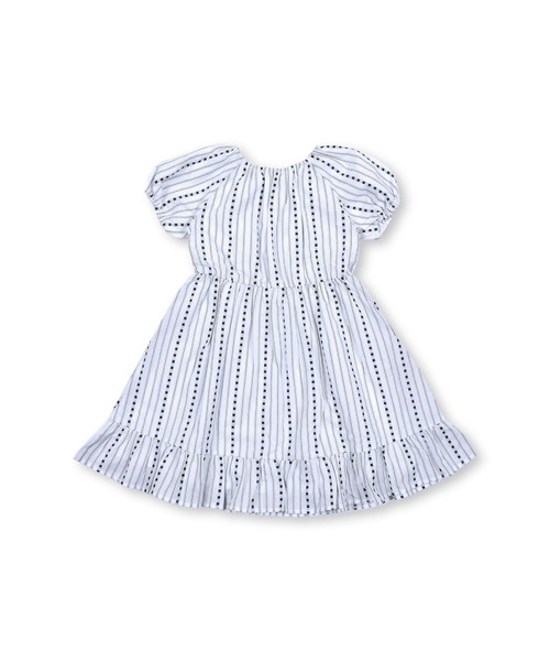 BeBe(ベベ)の「BeBe/【お揃い】コットンストライプギャザーワンピース(90~140cm)(ワンピース・キッズ・ホワイト系その他・100/120/110/140/130/90)」の2枚目の写真