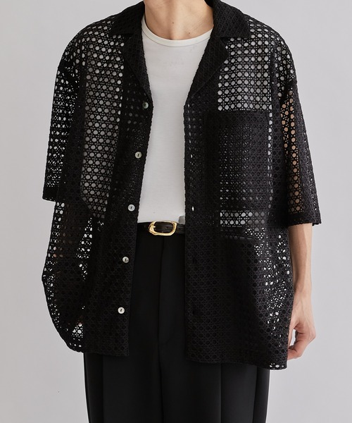 Lui's（ルイス）の「【Neucon / ニューコン】23SS メッシュショートスリーブシャツ（シャツ/ブラウス・メンズ・ブラック/ブルー・1/2）」の13枚目の写真