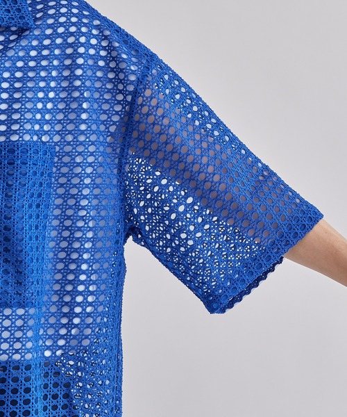 Lui's（ルイス）の「【Neucon / ニューコン】23SS メッシュショートスリーブシャツ（シャツ/ブラウス・メンズ・ブラック/ブルー・1/2）」の4枚目の写真