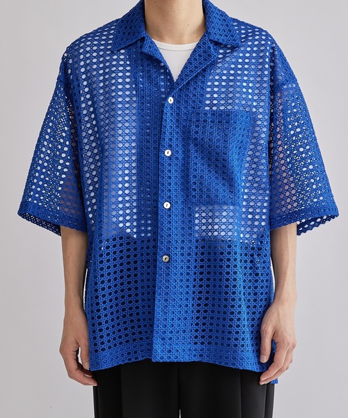Lui's（ルイス）の「【Neucon / ニューコン】23SS メッシュショートスリーブシャツ（シャツ/ブラウス・メンズ・ブラック/ブルー・1/2）」の5枚目の写真