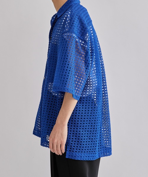 Lui's（ルイス）の「【Neucon / ニューコン】23SS メッシュショートスリーブシャツ（シャツ/ブラウス・メンズ・ブラック/ブルー・1/2）」の6枚目の写真