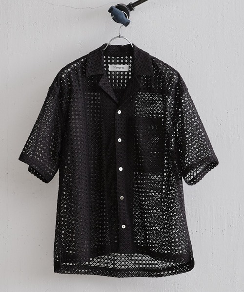 Lui's（ルイス）の「【Neucon / ニューコン】23SS メッシュショートスリーブシャツ（シャツ/ブラウス・メンズ・ブラック/ブルー・1/2）」の9枚目の写真