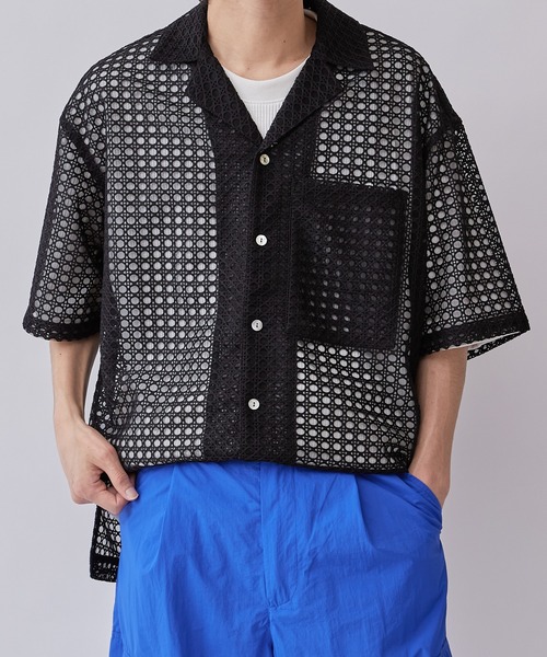 Lui's（ルイス）の「【Neucon / ニューコン】23SS メッシュショートスリーブシャツ（シャツ/ブラウス・メンズ・ブラック/ブルー・1/2）」の21枚目の写真