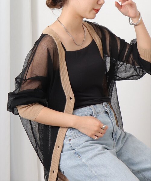 ky69【超美品】レオナールファッション カンカン素材 シースルー ボレロ ky69【超美品】レオナールファッション カンカン素材 シースルー