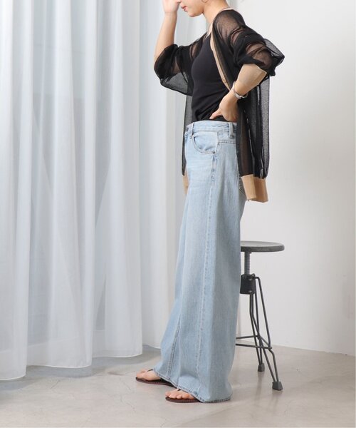 frames RAY CASSIN(フレームスレイカズン)の「配色シアーVネックカーディガン(カーディガン/ボレロ・レディース・オレンジ/ブルー/キナリ/ブラック・FREE)」の7枚目の写真