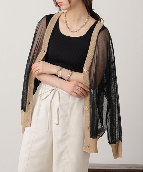 frames RAY CASSIN(フレームスレイカズン)の「配色シアーVネックカーディガン(カーディガン/ボレロ・レディース・オレンジ/ブルー/キナリ/ブラック・FREE)」の11枚目の写真