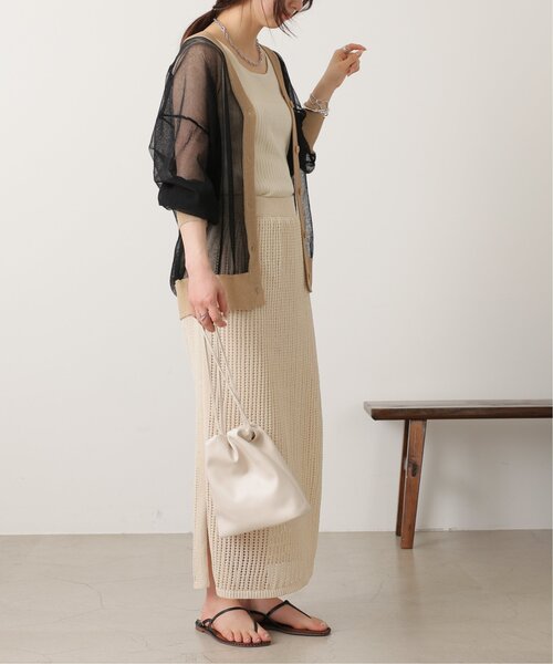 frames RAY CASSIN(フレームスレイカズン)の「配色シアーVネックカーディガン(カーディガン/ボレロ・レディース・オレンジ/ブルー/キナリ/ブラック・FREE)」の14枚目の写真