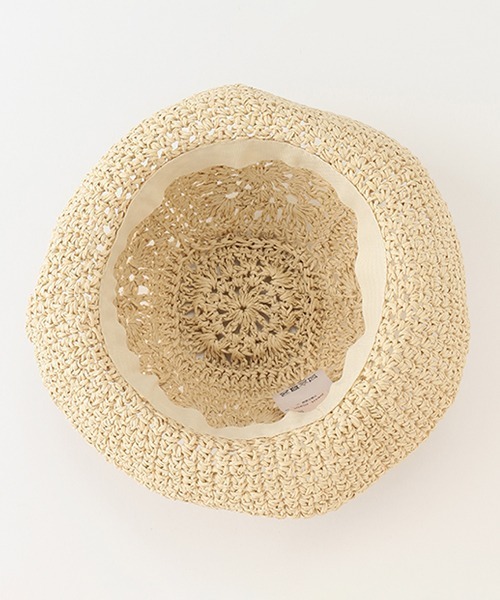 petit main（プティマイン）の「ペーパークロシェハット（キャップ・キッズ・ライトベージュ/モカ・50cm/52cm/54cm）」の4枚目の写真