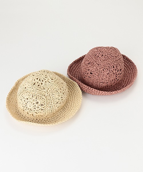 petit main（プティマイン）の「ペーパークロシェハット（キャップ・キッズ・ライトベージュ/モカ・50cm/52cm/54cm）」の6枚目の写真