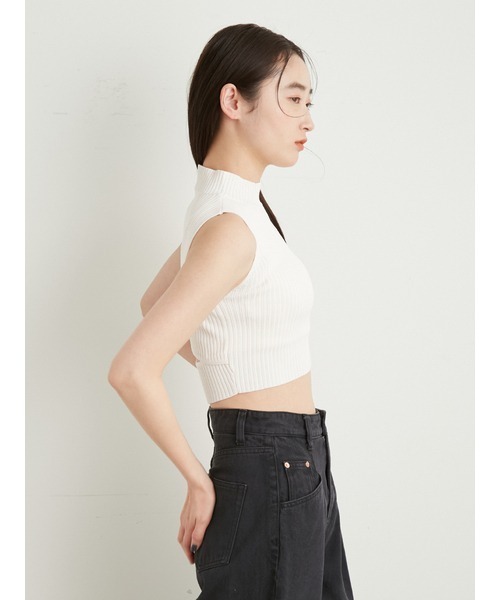 【新品】Lily Brown バックオープン カップインリブニットトップス LILY BROWN（リリーブラウン）の「カップインリブニットトップス
