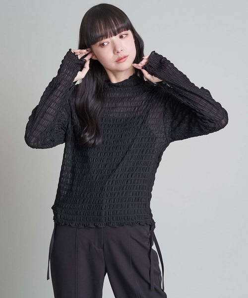 A de a.v.v(アードアー・ヴェ・ヴェ)の「シャーリングシアーハイネックプルオーバー(Tシャツ/カットソー・レディース・ブラック/ホワイト/イエロー・39)」の16枚目の写真