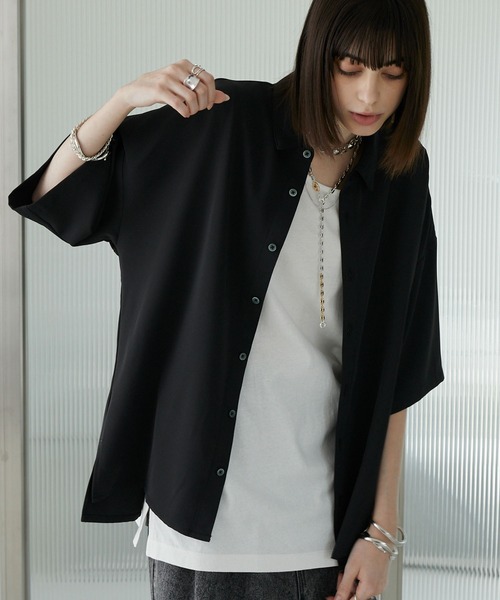 Alfred Alex（アルフレッドアレックス）の「ドレープトロミルーズシャツ オーバーサイズ/ビッグシルエット メンズ（シャツ/ブラウス・メンズ・レッド系/ライラック/ブルーグレー/アイボリー/ダークグレー/ブラック/ライトグレー・M/L）」の20枚目の写真