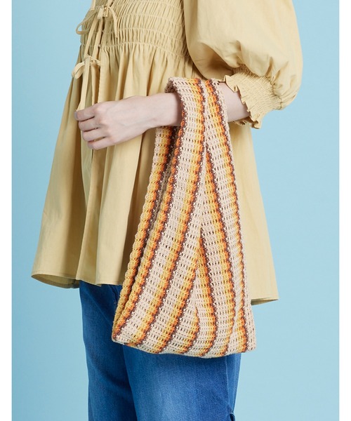 Little sunny bite(リトルサニーバイト)の「Knitting bag(ハンドバッグ・レディース・ベージュ/ブルー/ピンク・FREE)」の2枚目の写真