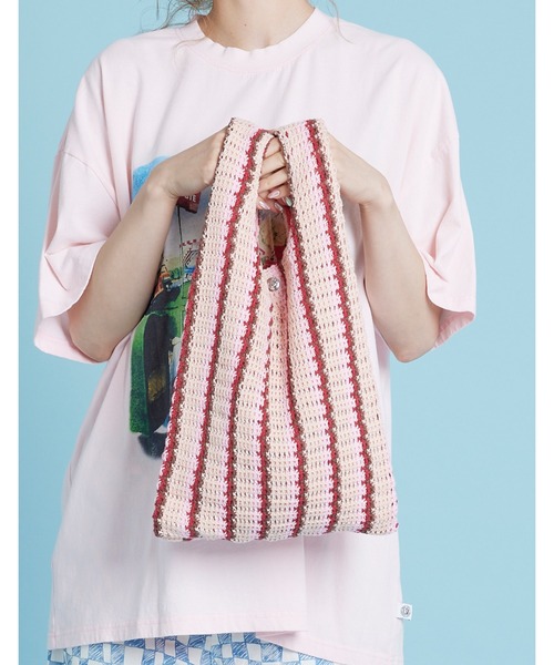 Little sunny bite(リトルサニーバイト)の「Knitting bag(ハンドバッグ・レディース・ベージュ/ブルー/ピンク・FREE)」の3枚目の写真