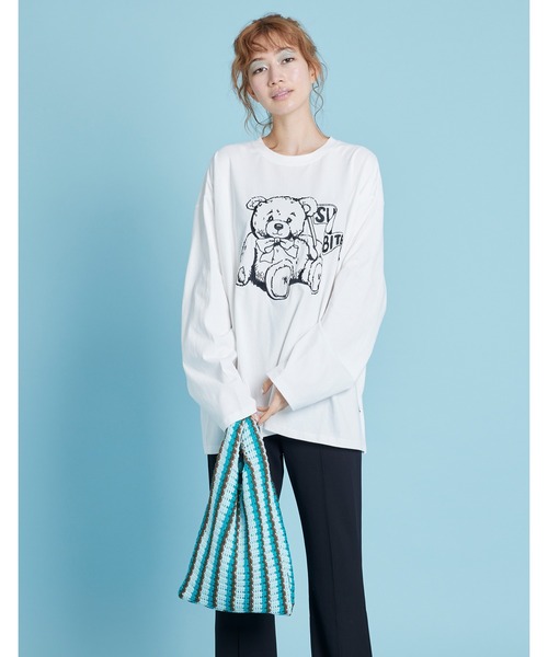 Little sunny bite(リトルサニーバイト)の「Knitting bag(ハンドバッグ・レディース・ベージュ/ブルー/ピンク・FREE)」の4枚目の写真