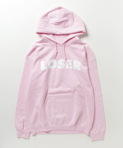 SUB POP（サブポップ）の「HOODED SWEAT SHIRT“LOSER”/ フード スウェット シャツ "ルーザー”（パーカー・メンズ・ブラック/ホワイト/ピンク系その他/イエロー系その他・LARGE/X-LARGE/MEDIUM）」の4枚目の写真
