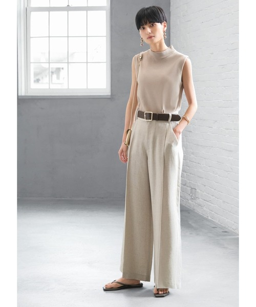 STYLE DELI（スタイルデリ）の「【LUXE】ソウバリハイネックノースリトップス（ニット/セーター・レディース・ブルー系/ネイビー/ホワイト/グレイッシュベージュ/ブラック・MEDIUM）」の12枚目の写真