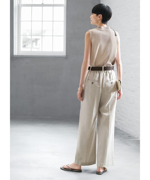 STYLE DELI（スタイルデリ）の「【LUXE】ソウバリハイネックノースリトップス（ニット/セーター・レディース・ブルー系/ネイビー/ホワイト/グレイッシュベージュ/ブラック・MEDIUM）」の16枚目の写真