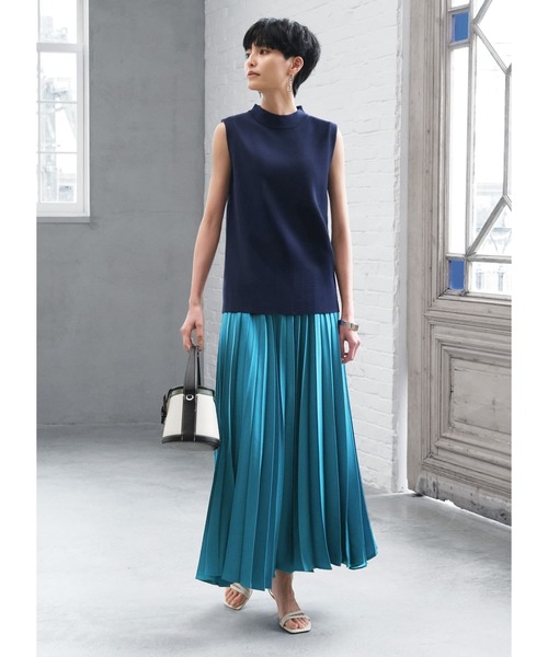 STYLE DELI（スタイルデリ）の「【LUXE】ソウバリハイネックノースリトップス（ニット/セーター・レディース・ブルー系/ネイビー/ホワイト/グレイッシュベージュ/ブラック・MEDIUM）」の18枚目の写真