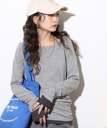 atONE フェイクレイヤードロングTシャツ
