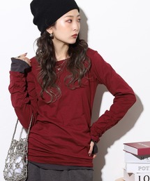 atONE フェイクレイヤードロングTシャツ