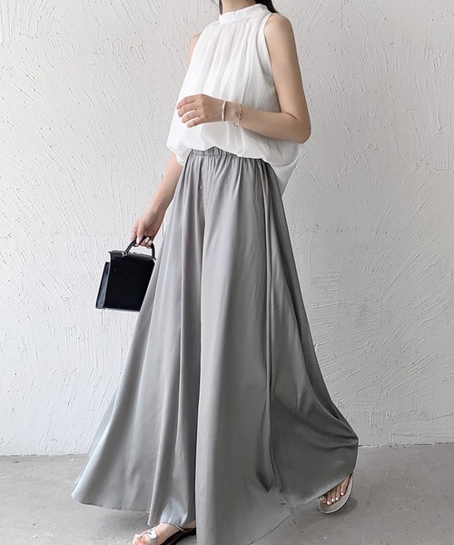 LUGG NAGG（ラグナグ）の「ガウチョフレアーパンツ（その他パンツ・レディース・ピンクベージュ/グレー/ブラック/ホワイト・L/M/XL）」の17枚目の写真