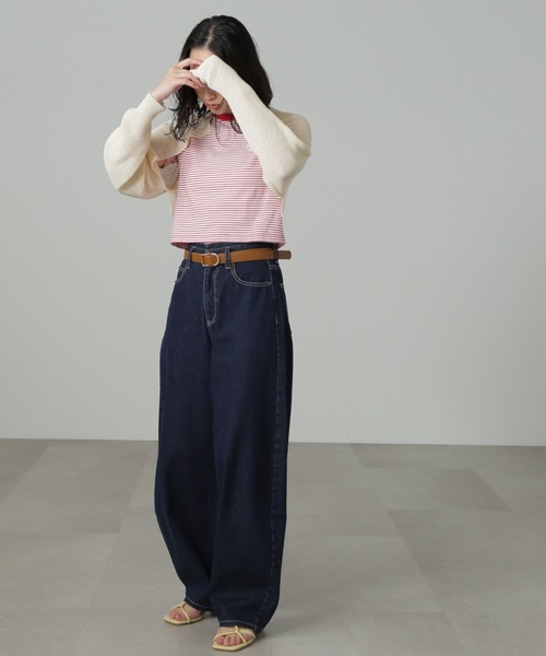 FREE'S MART（フリーズマート）の「【パープルカラーWEB限定】◆ショート丈ニットボレロ（カーディガン/ボレロ・レディース・ホワイト/ブラック/パープル/グリーン・FREE）」の5枚目の写真