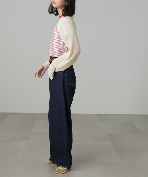 FREE'S MART（フリーズマート）の「【パープルカラーWEB限定】◆ショート丈ニットボレロ（カーディガン/ボレロ・レディース・ホワイト/ブラック/パープル/グリーン・FREE）」の9枚目の写真