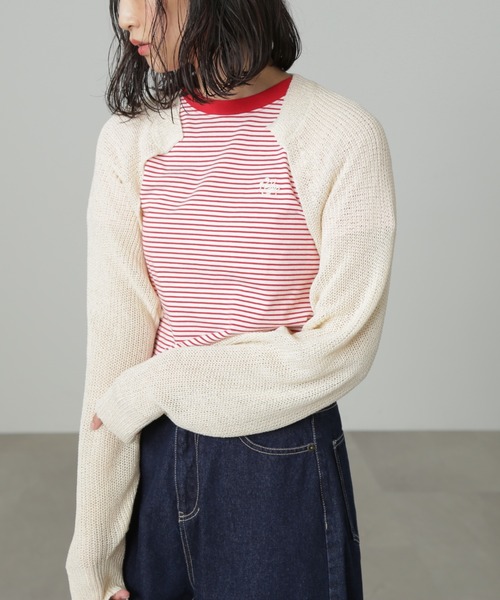 FREE'S MART（フリーズマート）の「【パープルカラーWEB限定】◆ショート丈ニットボレロ（カーディガン/ボレロ・レディース・ホワイト/ブラック/パープル/グリーン・FREE）」の13枚目の写真