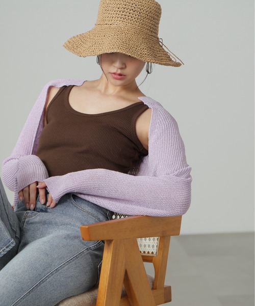 FREE'S MART（フリーズマート）の「【パープルカラーWEB限定】◆ショート丈ニットボレロ（カーディガン/ボレロ・レディース・ホワイト/ブラック/パープル/グリーン・FREE）」の17枚目の写真