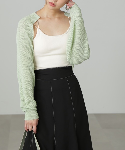 FREE'S MART（フリーズマート）の「【パープルカラーWEB限定】◆ショート丈ニットボレロ（カーディガン/ボレロ・レディース・ホワイト/ブラック/パープル/グリーン・FREE）」の19枚目の写真