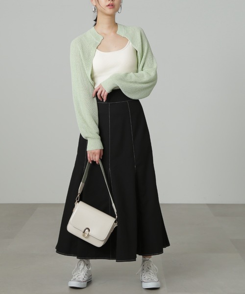 FREE'S MART（フリーズマート）の「【パープルカラーWEB限定】◆ショート丈ニットボレロ（カーディガン/ボレロ・レディース・ホワイト/ブラック/パープル/グリーン・FREE）」の16枚目の写真