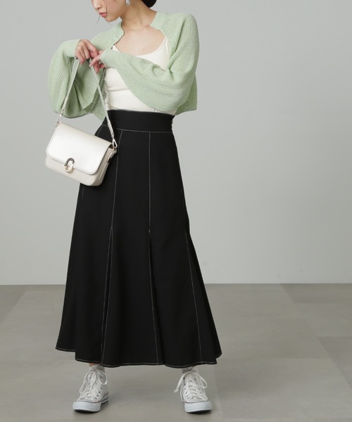 FREE'S MART（フリーズマート）の「【パープルカラーWEB限定】◆ショート丈ニットボレロ（カーディガン/ボレロ・レディース・ホワイト/ブラック/パープル/グリーン・FREE）」の8枚目の写真