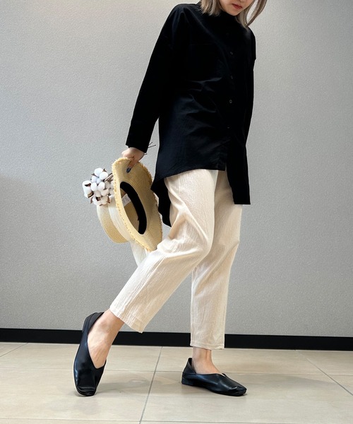 aimoha（アイモハ）の「9分丈　コットンリネン風スラックス（スラックス・レディース・イエロー/ブラック/グレー/ベージュ・X-LARGE/SMALL/LARGE/MEDIUM）」の16枚目の写真