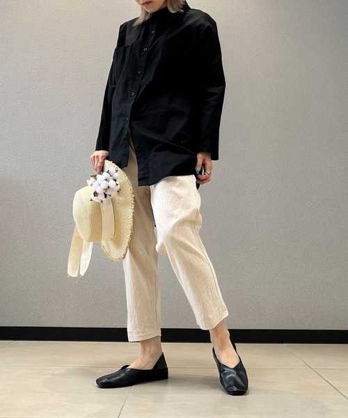 aimoha（アイモハ）の「9分丈　コットンリネン風スラックス（スラックス・レディース・イエロー/ブラック/グレー/ベージュ・X-LARGE/SMALL/LARGE/MEDIUM）」の18枚目の写真