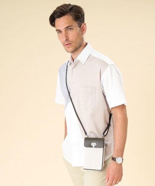 TAKEO KIKUCHI（タケオキクチ）の「◆ラッセル スマホショルダー（ショルダーバッグ・メンズ・ブラック/ホワイト系7・00）」の12枚目の写真