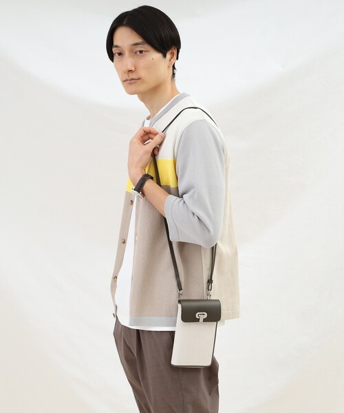 TAKEO KIKUCHI（タケオキクチ）の「◆ラッセル スマホショルダー（ショルダーバッグ・メンズ・ブラック/ホワイト系7・00）」の14枚目の写真