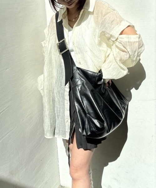 nemne store（ネンネストア）の「【低身長用サイズあり / 袖取り外し可】3way袖開きシアーシャツ（シャツ/ブラウス・レディース・ピンク/パープル/アイボリー/ブルー/ライトブルー/ライトピンク/オフホワイト/ライトイエロー/ライトグリーン・SMALL/MEDIUM）」の10枚目の写真