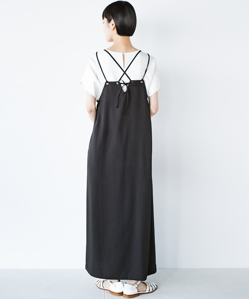 haco!（ハコ）の「前後で着られて着まわし力パワーアップ！華奢見えシルエットのキャミワンピース（ワンピース・レディース・カーキブラウン/ブラック・SMALL/MEDIUM/LARGE/X-LARGE）」の4枚目の写真