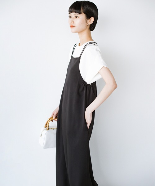 haco!（ハコ）の「前後で着られて着まわし力パワーアップ！華奢見えシルエットのキャミワンピース（ワンピース・レディース・カーキブラウン/ブラック・SMALL/MEDIUM/LARGE/X-LARGE）」の3枚目の写真