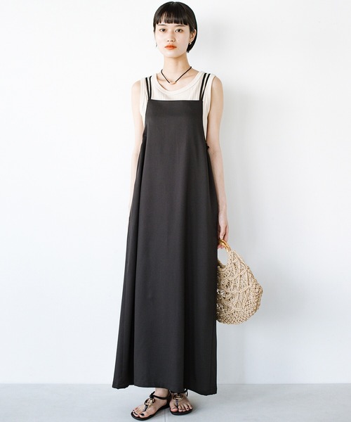 haco!（ハコ）の「前後で着られて着まわし力パワーアップ！華奢見えシルエットのキャミワンピース（ワンピース・レディース・カーキブラウン/ブラック・SMALL/MEDIUM/LARGE/X-LARGE）」の16枚目の写真