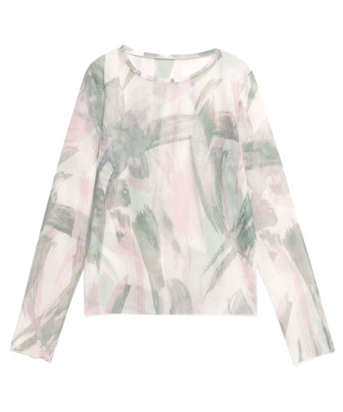 EIMY ISTOIRE（エイミーイストワール）の「Sasha flower paint シアーカットソー（Tシャツ/カットソー・レディース・ベージュ/ピンク・FREE）」の15枚目の写真