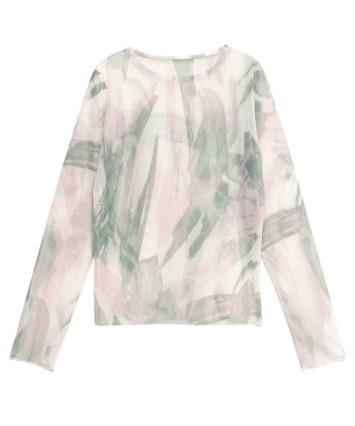 EIMY ISTOIRE（エイミーイストワール）の「Sasha flower paint シアーカットソー（Tシャツ/カットソー・レディース・ベージュ/ピンク・FREE）」の16枚目の写真