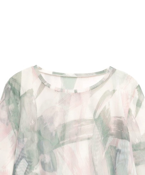 EIMY ISTOIRE（エイミーイストワール）の「Sasha flower paint シアーカットソー（Tシャツ/カットソー・レディース・ベージュ/ピンク・FREE）」の17枚目の写真