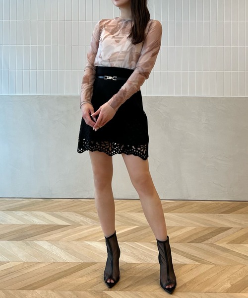 EIMY ISTOIRE（エイミーイストワール）の「Sasha flower paint シアーカットソー（Tシャツ/カットソー・レディース・ベージュ/ピンク・FREE）」の21枚目の写真