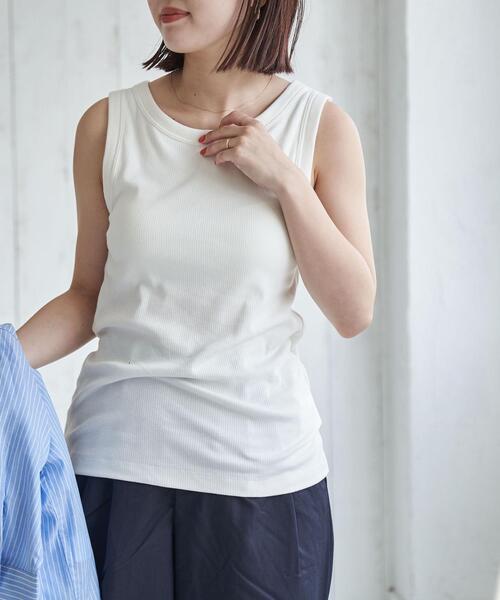 coen(コーエン)の「カップ付きリブタンクトップ(タンクトップ・レディース・ホワイト/ブラウン/ブラック・M/L)」の19枚目の写真