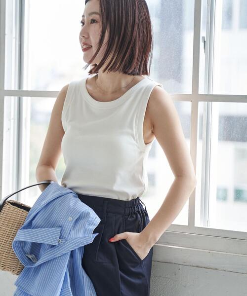 coen(コーエン)の「カップ付きリブタンクトップ(タンクトップ・レディース・ホワイト/ブラウン/ブラック・M/L)」の11枚目の写真