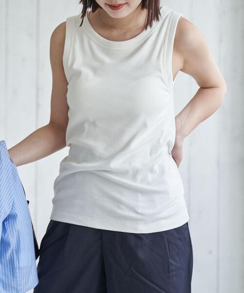 coen(コーエン)の「カップ付きリブタンクトップ(タンクトップ・レディース・ホワイト/ブラウン/ブラック・M/L)」の8枚目の写真