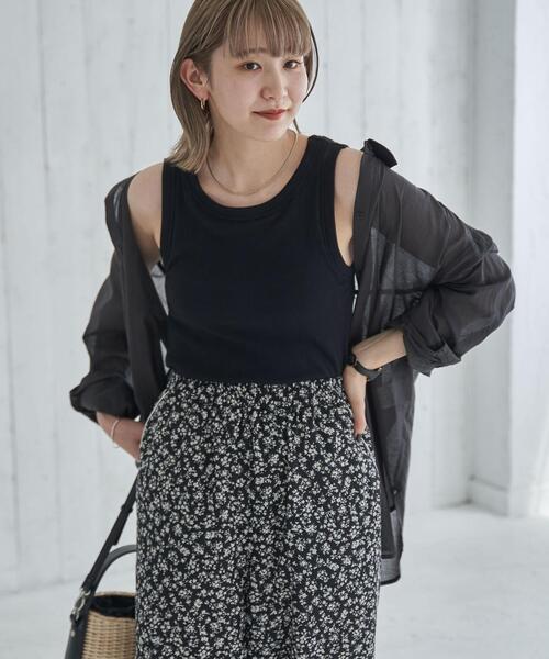 coen(コーエン)の「カップ付きリブタンクトップ(タンクトップ・レディース・ホワイト/ブラウン/ブラック・M/L)」の5枚目の写真